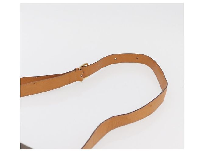 Céline Borsa in tela Macadam Celine con motivo carrozza in PVC pelle marrone oro Auth 177443A - vista 8