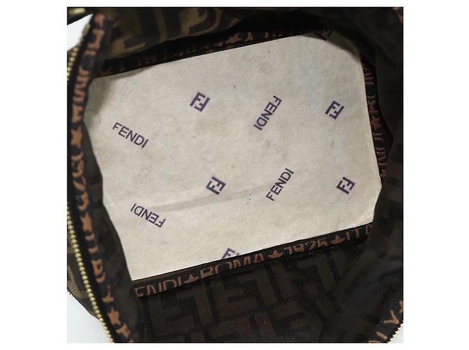 FENDI Borsa Vanity in Tela Zucca Marrone Nera Auth 176697 Nero - vista 17