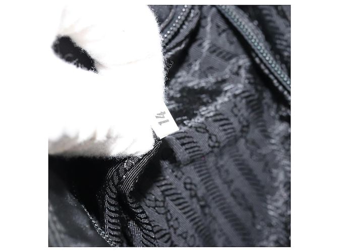 PRADA Borsa a mano in nylon nero argento Auth bs34479 - vista 11