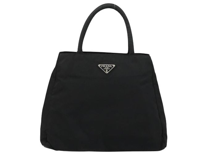 PRADA Borsa a mano in nylon nero argento Auth bs34479 - vista 13