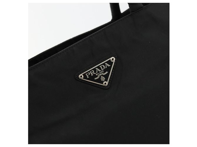 PRADA Borsa a mano in nylon nero argento Auth bs34479 - vista 17