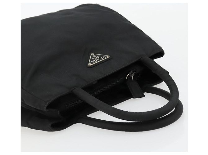 PRADA Borsa a mano in nylon nero argento Auth bs34479 - vista 6