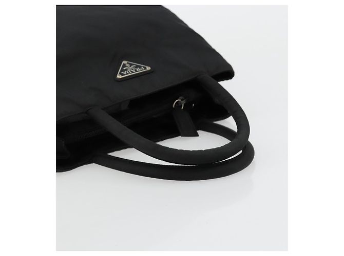 PRADA Borsa a mano in nylon nero argento Auth bs34479 - vista 7
