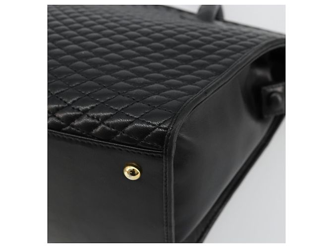 BALLY Borsa a mano trapuntata in pelle nera e dorata Auth bs34746 Nero D'oro - vista 10