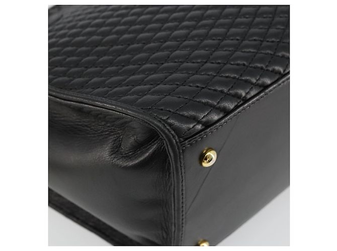 BALLY Borsa a mano trapuntata in pelle nera e dorata Auth bs34746 Nero D'oro - vista 11