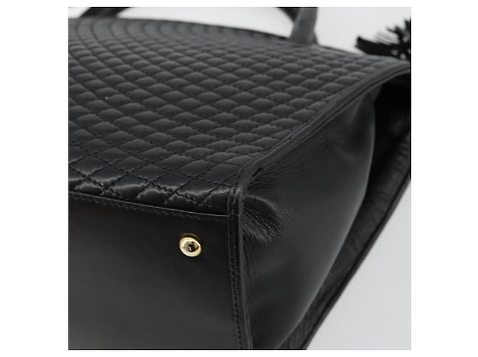 BALLY Borsa a mano trapuntata in pelle nera e dorata Auth bs34746 Nero D'oro - vista 12