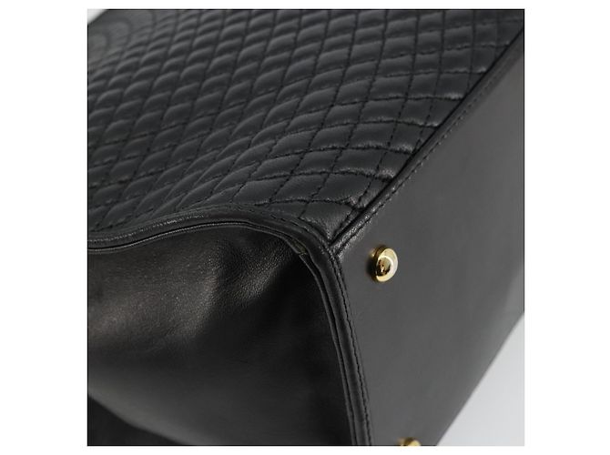 BALLY Borsa a mano trapuntata in pelle nera e dorata Auth bs34746 Nero D'oro - vista 13