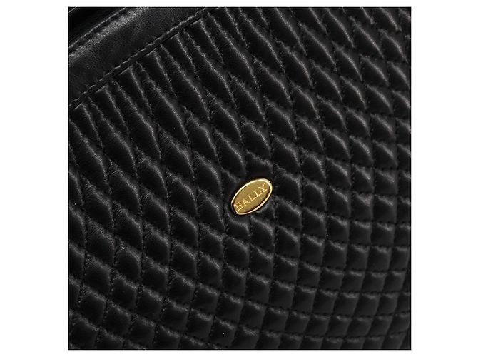 BALLY Borsa a mano trapuntata in pelle nera e dorata Auth bs34746 Nero D'oro - vista 14