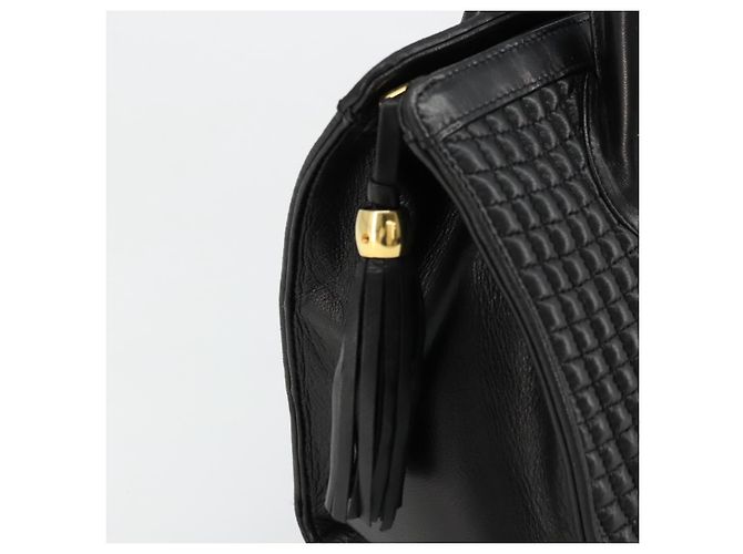 BALLY Borsa a mano trapuntata in pelle nera e dorata Auth bs34746 Nero D'oro - vista 15