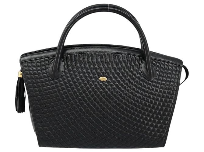 BALLY Borsa a mano trapuntata in pelle nera e dorata Auth bs34746 Nero D'oro - vista 2
