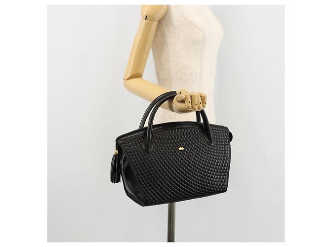 BALLY Borsa a mano trapuntata in pelle nera e dorata Auth bs34746 Nero D'oro - vista 24