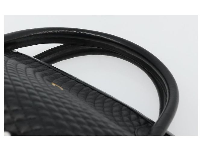 BALLY Borsa a mano trapuntata in pelle nera e dorata Auth bs34746 Nero D'oro - vista 8