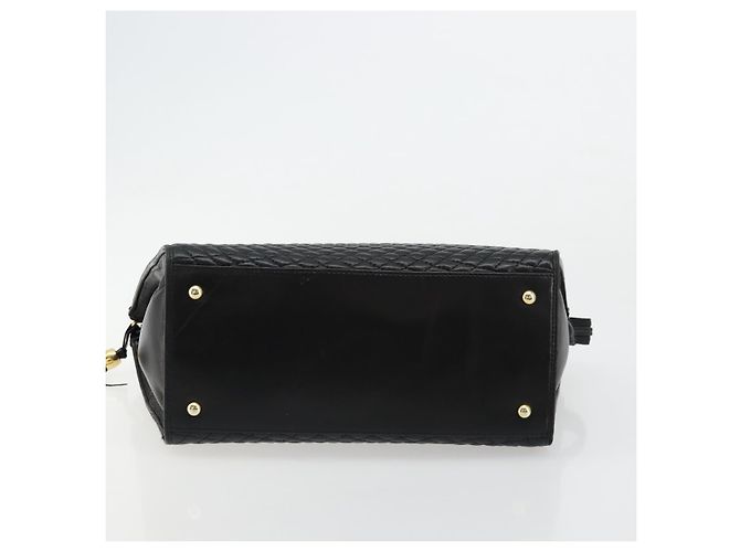 BALLY Borsa a mano trapuntata in pelle nera e dorata Auth bs34746 Nero D'oro - vista 9