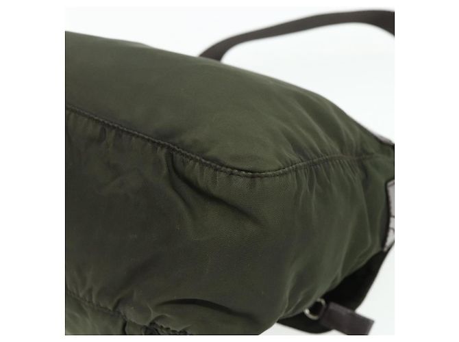 PRADA Schultertasche Nylon Khaki Silber Authentisch bs34648 - vista 12