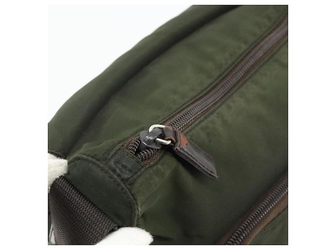 PRADA Schultertasche Nylon Khaki Silber Authentisch bs34648 - vista 20