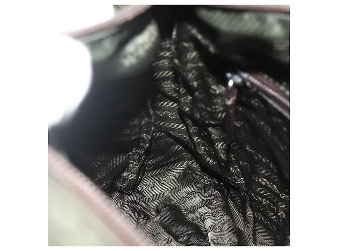 PRADA Schultertasche Nylon Khaki Silber Authentisch bs34648 - vista 25