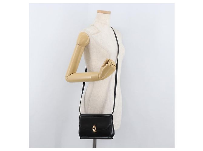 Borsa a Spalla in Pelle Nera e Oro GUCCI 004 056 0219 Auth ep14171 Nero D'oro - vista 25