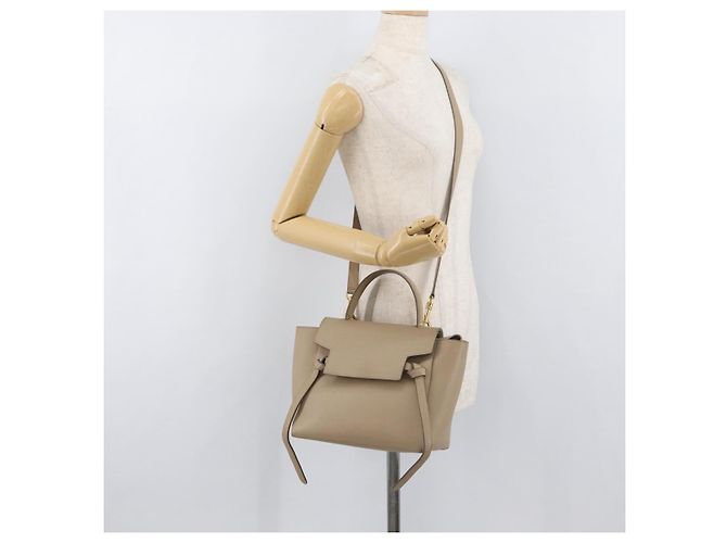 Belt Bag Céline Borsa a Cintura CELINE in Pelle 2 in 1 Beige Oro Auth ep14314 D'oro - vista 26