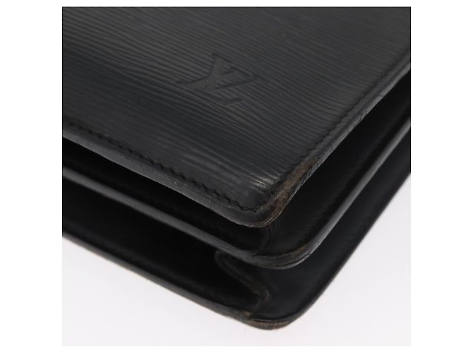 LOUIS VUITTON Pasta de Negócios Epi Preta M54422 LV Auth BA12072 Preto - vista 15