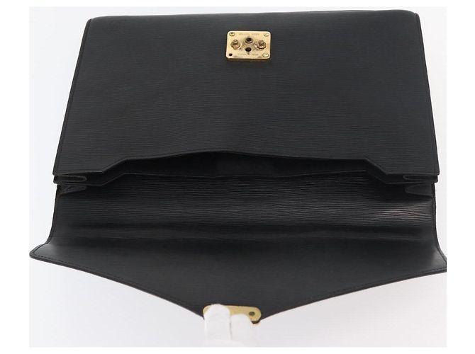 LOUIS VUITTON Pasta de Negócios Epi Preta M54422 LV Auth BA12072 Preto - vista 19