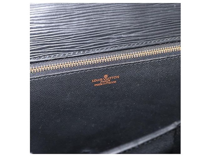 LOUIS VUITTON Pasta de Negócios Epi Preta M54422 LV Auth BA12072 Preto - vista 20
