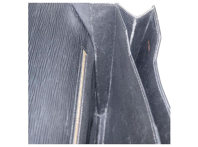 LOUIS VUITTON Pasta de Negócios Epi Preta M54422 LV Auth BA12072 Preto - vista 21