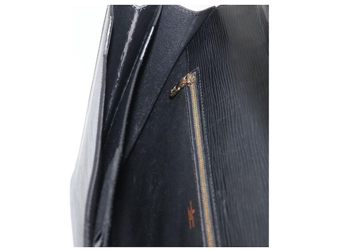 LOUIS VUITTON Pasta de Negócios Epi Preta M54422 LV Auth BA12072 Preto - vista 22