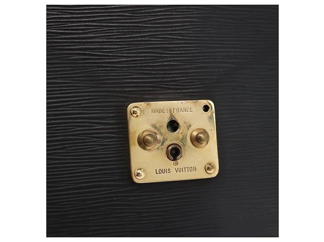 LOUIS VUITTON Pasta de Negócios Epi Preta M54422 LV Auth BA12072 Preto - vista 9