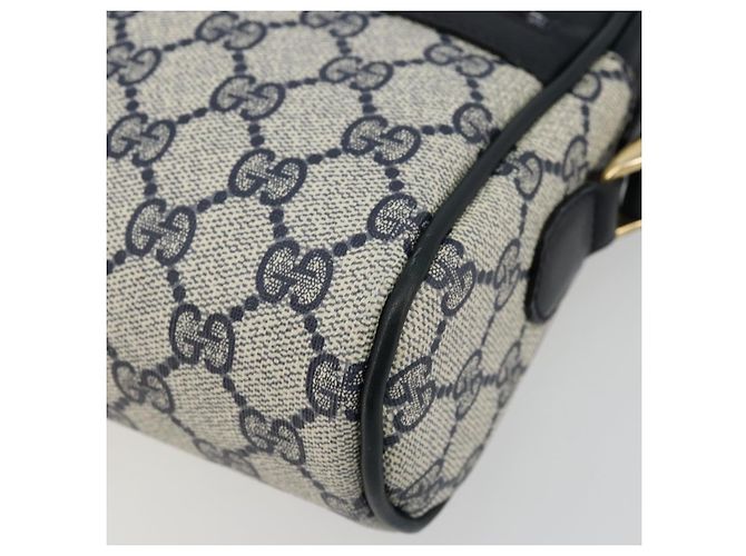 Bolso de Hombro Gucci GG Supreme Sherry Line PVC Marino Dorado 010 378 Auth 176374 Azul marino - vista 10