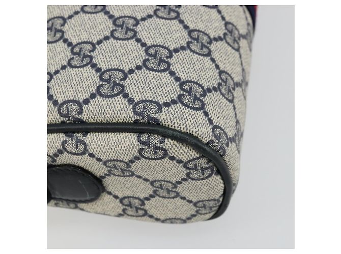 Bolso de Hombro Gucci GG Supreme Sherry Line PVC Marino Dorado 010 378 Auth 176374 Azul marino - vista 11