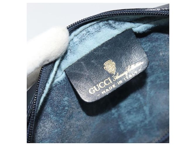Bolso de Hombro Gucci GG Supreme Sherry Line PVC Marino Dorado 010 378 Auth 176374 Azul marino - vista 16