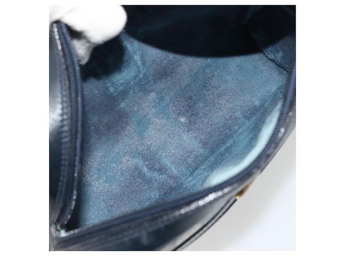 Bolso de Hombro Gucci GG Supreme Sherry Line PVC Marino Dorado 010 378 Auth 176374 Azul marino - vista 17