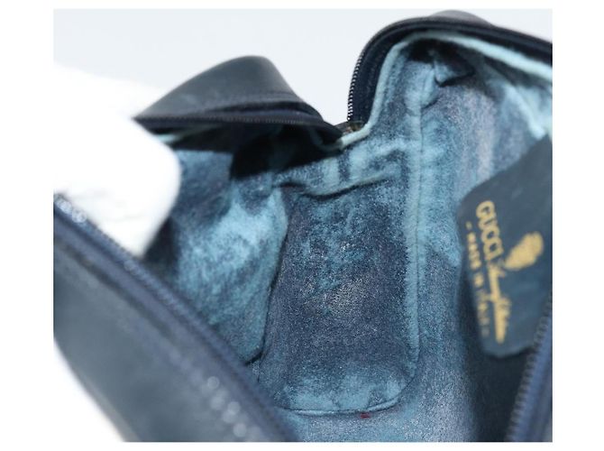 Bolso de Hombro Gucci GG Supreme Sherry Line PVC Marino Dorado 010 378 Auth 176374 Azul marino - vista 19