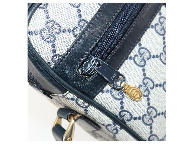 Bolso de Hombro Gucci GG Supreme Sherry Line PVC Marino Dorado 010 378 Auth 176374 Azul marino - vista 20