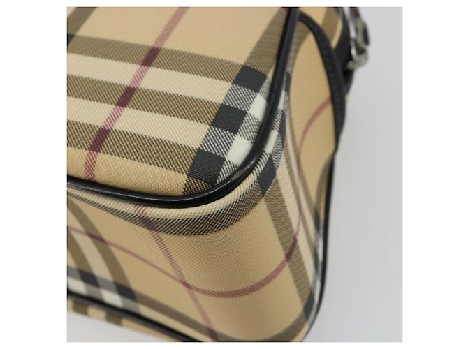 Borsa Boston in PVC Nova Check di Burberry Beige Argento Auth ep14044 - vista 12
