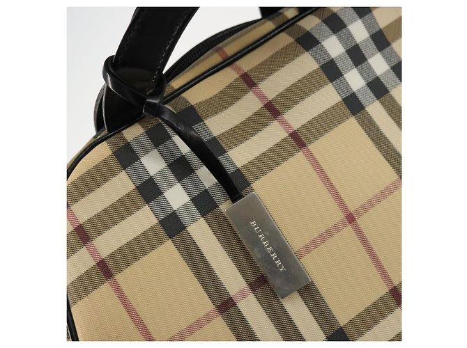 Borsa Boston in PVC Nova Check di Burberry Beige Argento Auth ep14044 - vista 15
