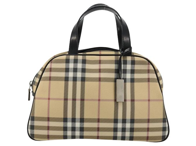 Borsa Boston in PVC Nova Check di Burberry Beige Argento Auth ep14044 - vista 2
