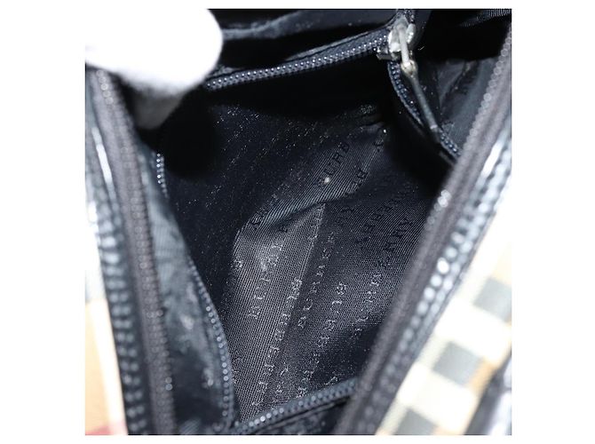 Borsa Boston in PVC Nova Check di Burberry Beige Argento Auth ep14044 - vista 21