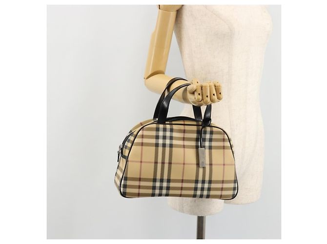 Borsa Boston in PVC Nova Check di Burberry Beige Argento Auth ep14044 - vista 22