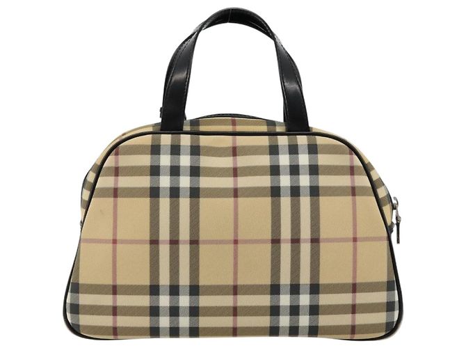 Borsa Boston in PVC Nova Check di Burberry Beige Argento Auth ep14044 - vista 3