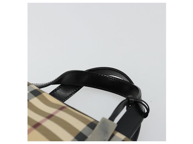 Borsa Boston in PVC Nova Check di Burberry Beige Argento Auth ep14044 - vista 8