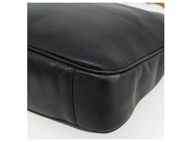 Borsa a mano in pelle Gucci Bamboo nera e oro 001 2404 Auth ep14183 Schwarz Golden - Ansicht 10