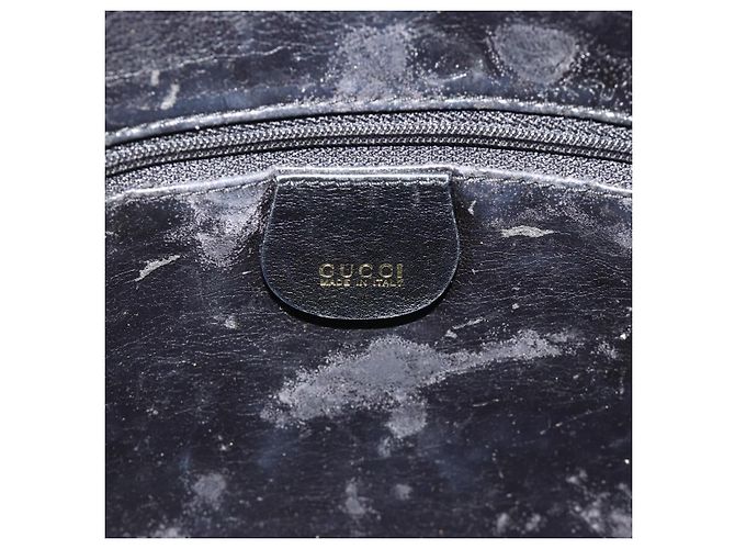 Borsa a mano in pelle Gucci Bamboo nera e oro 001 2404 Auth ep14183 Schwarz Golden - Ansicht 14
