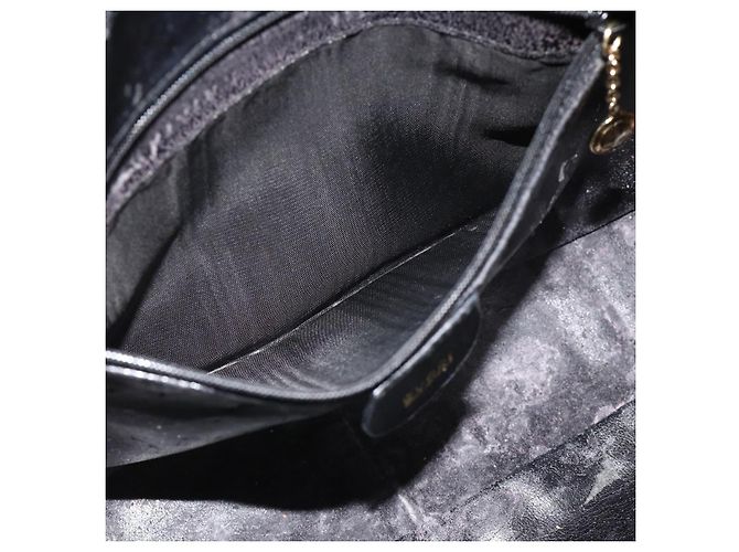 Borsa a mano in pelle Gucci Bamboo nera e oro 001 2404 Auth ep14183 Schwarz Golden - Ansicht 19