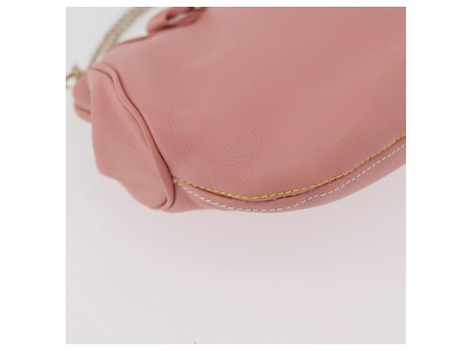 Pochette in pelle Gancini Chain di Salvatore Ferragamo, rosa e oro, Auth 176068A D'oro - vista 10