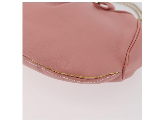 Pochette in pelle Gancini Chain di Salvatore Ferragamo, rosa e oro, Auth 176068A D'oro - vista 11