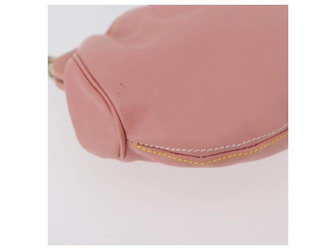 Pochette in pelle Gancini Chain di Salvatore Ferragamo, rosa e oro, Auth 176068A D'oro - vista 12