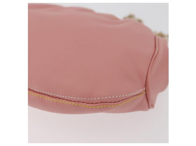 Pochette in pelle Gancini Chain di Salvatore Ferragamo, rosa e oro, Auth 176068A D'oro - vista 14