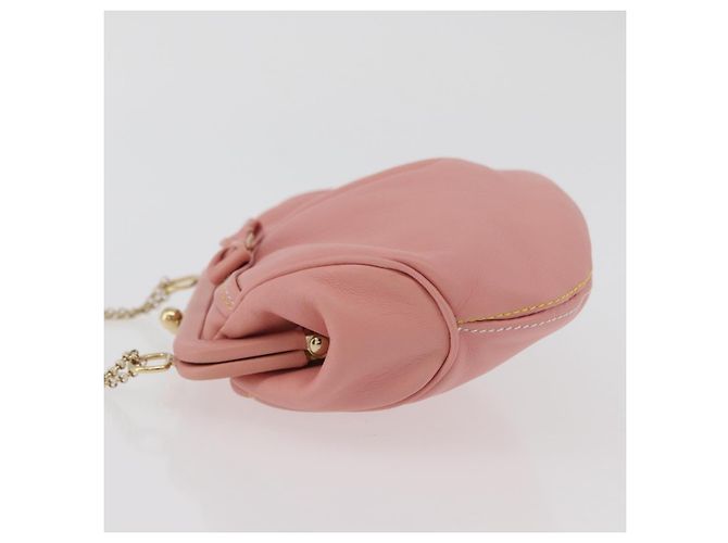 Pochette in pelle Gancini Chain di Salvatore Ferragamo, rosa e oro, Auth 176068A D'oro - vista 5