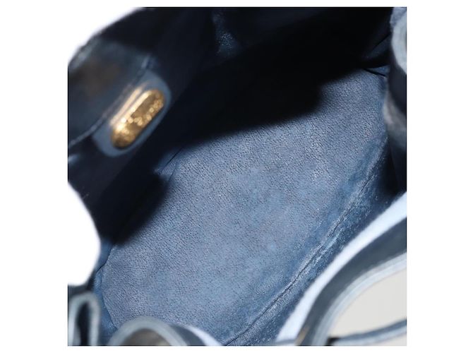 Gucci Borsa a Spalla Micro GG Supreme in PVC Navy Gold 001 58 4793 Auth 176265 D'oro Blu navy - vista 17